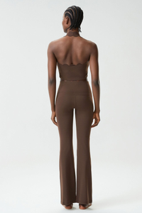 Women's Petal Yoga Athletic Set:Halter Tank Top & Flarepants