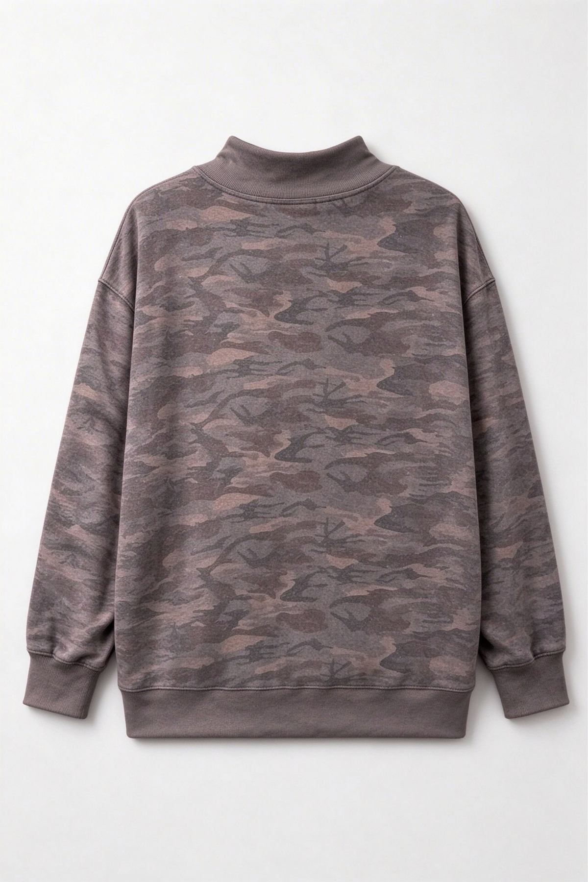Women's Loungewear Camo Long Sleeve Mock Neck Sweatshirt