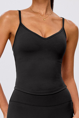 Women's V Neck Adjustable Strap Yoga Tank Top