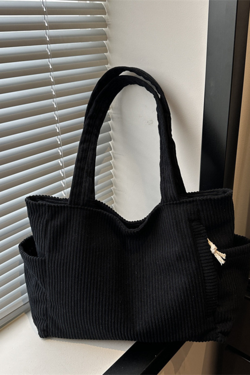 Women's Streetwear Corduroy Large-Capacity Tote Bag