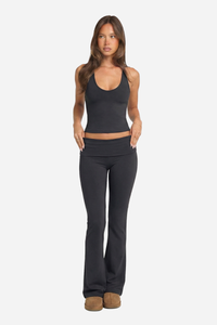 Women's Athletic Set:Halterneck Tank Top And Flare Pants