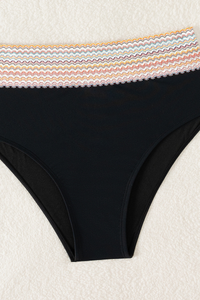 Women's U-Neck Webbing High Waist Sexy Bikini Set