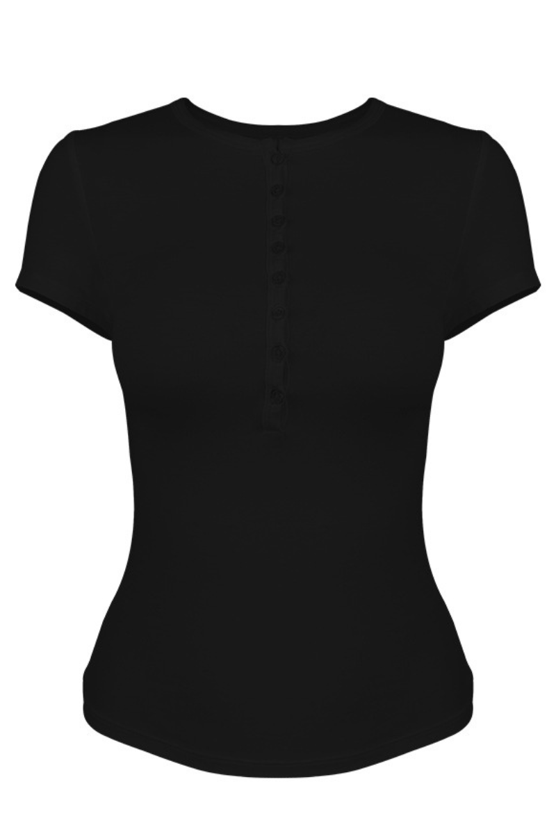 Women's Short-Sleeve Henley Tee