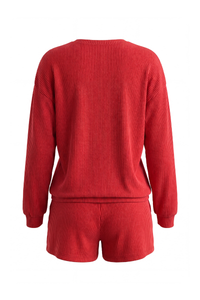 Women's Christmas Sets: MERRY Letter Pullover And Shorts