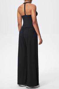 Women’s Set: Halterneck Tank Top & Wide-Leg Pants