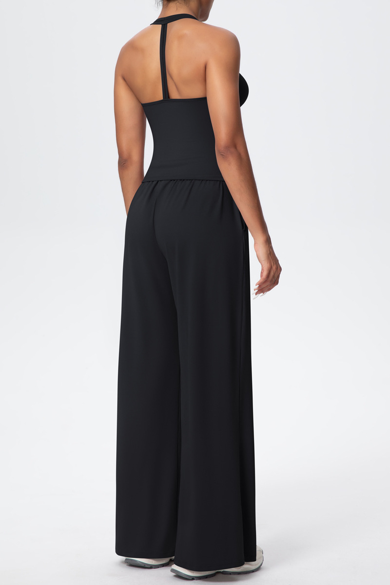 Women’s Set: Halterneck Tank Top & Wide-Leg Pants