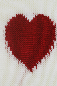 Cozy knitted sweater with heart-shaped design