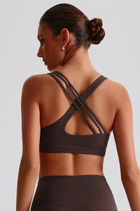 Women's Asymmetrical  Cross Back Sports Bra
