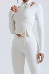 Women’s strap-adjustable waistline sport top.