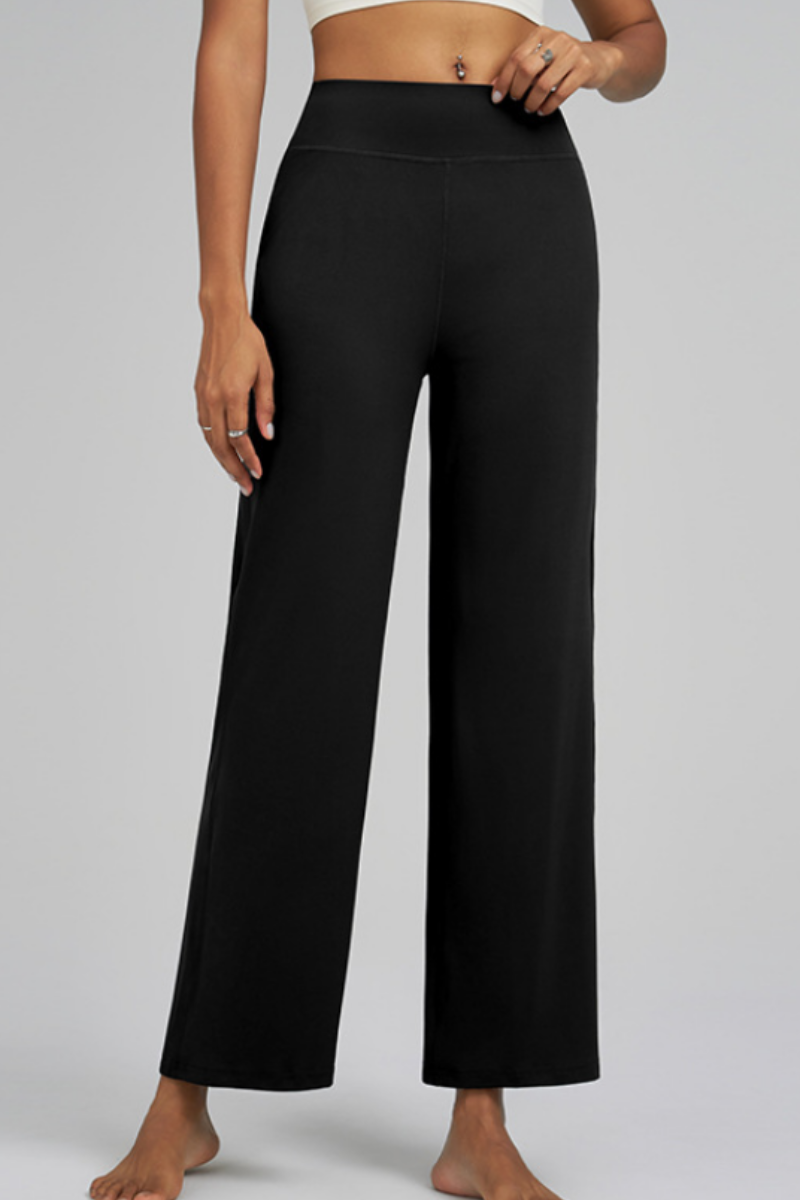 High-elastic, relaxed, wide-leg pants