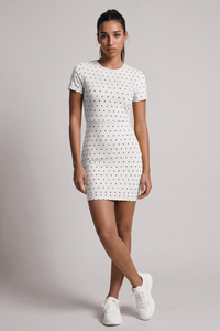 Women’s Summer Dot-patterned Cut Out Back Mini Dress
