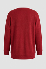 Women's Christmas Plaid Patchwork Long Relaxed Sweatshirt