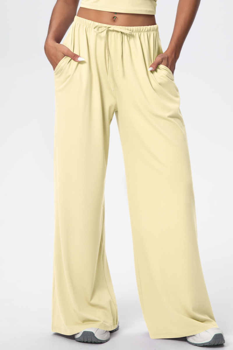 Women’s Drawstring Loose-Fit Athletic Wide-Leg Pants