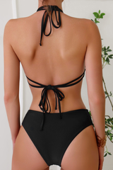 Women's Halterneck V-Waist Sexy Bikini Set