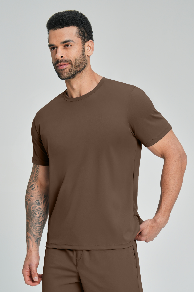 Men's Brushed Round-Neck Casual Sports T-shirt