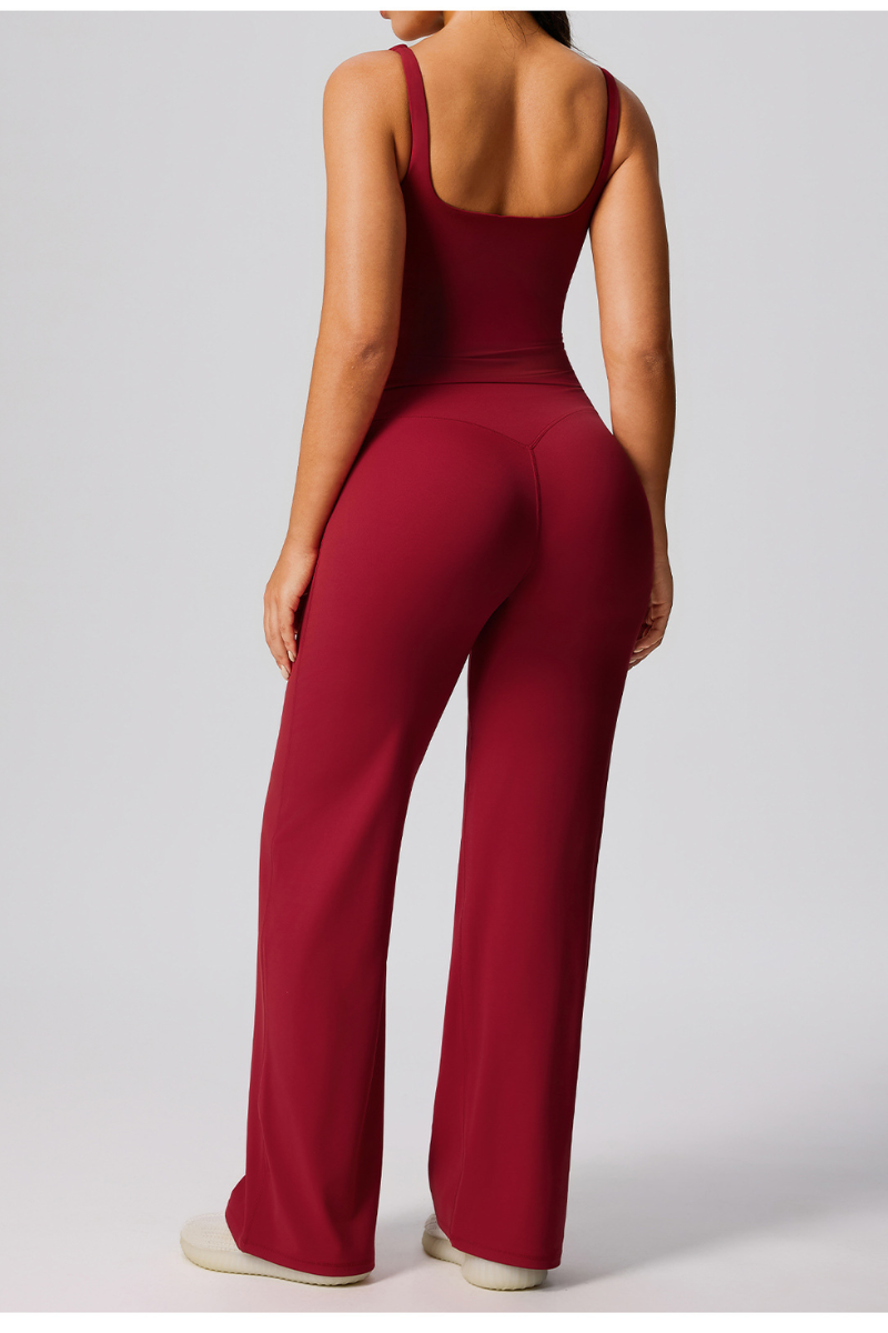 Women's Tank Top Straight Pants Exercise Yoga Two-piece Sets