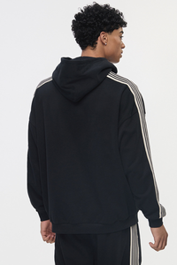 Men's 350g Color Block Side Stripe Ribbed Cuff Hoodie