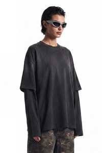 Women's  100% cotton Vintage Wash Gradient Relaxed Pullover