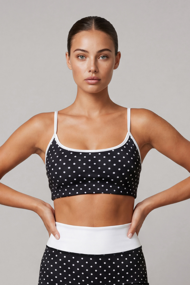 Women's Polka Dot AdjustableThin Strap Sports Bra