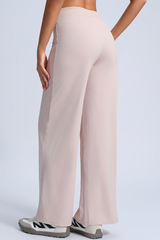 Women's Sports Solid Drawstring Wide-Leg Yoga Pants