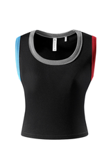 Women's Dopamine Color-Block Cropped Ribbed Tank Top