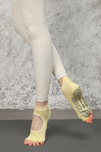 Women's Rose Jacquard Pilates Yoga Grip Five-Toe Socks