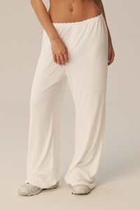 Women's Lace Trim Waistband Ballet Draped Casual Pants