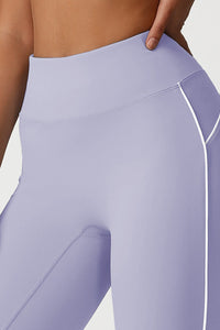 Women Seamless High Waisted Flared Yoga Set: Cross Back Sports Bra + Flared Leggings