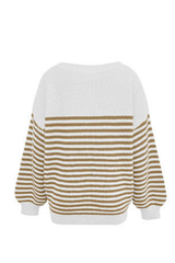 Women's Striped Color Block Oversized Knit Sweater