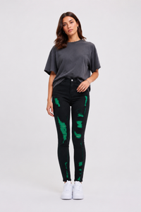 Women's Unique High Waist Distressed Skinny Jeans