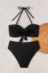 Women's Solid Halterneck Sexy Two Piece Bikini Set