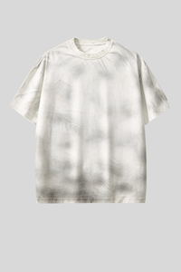 Unisex Washed Cotton Gradient Vintage Tee - Oversized Retro