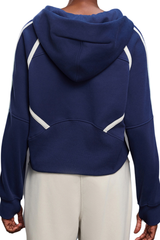 Women's Fall Fleece Varsity Half-Zip Hoodie With Thumb Holes