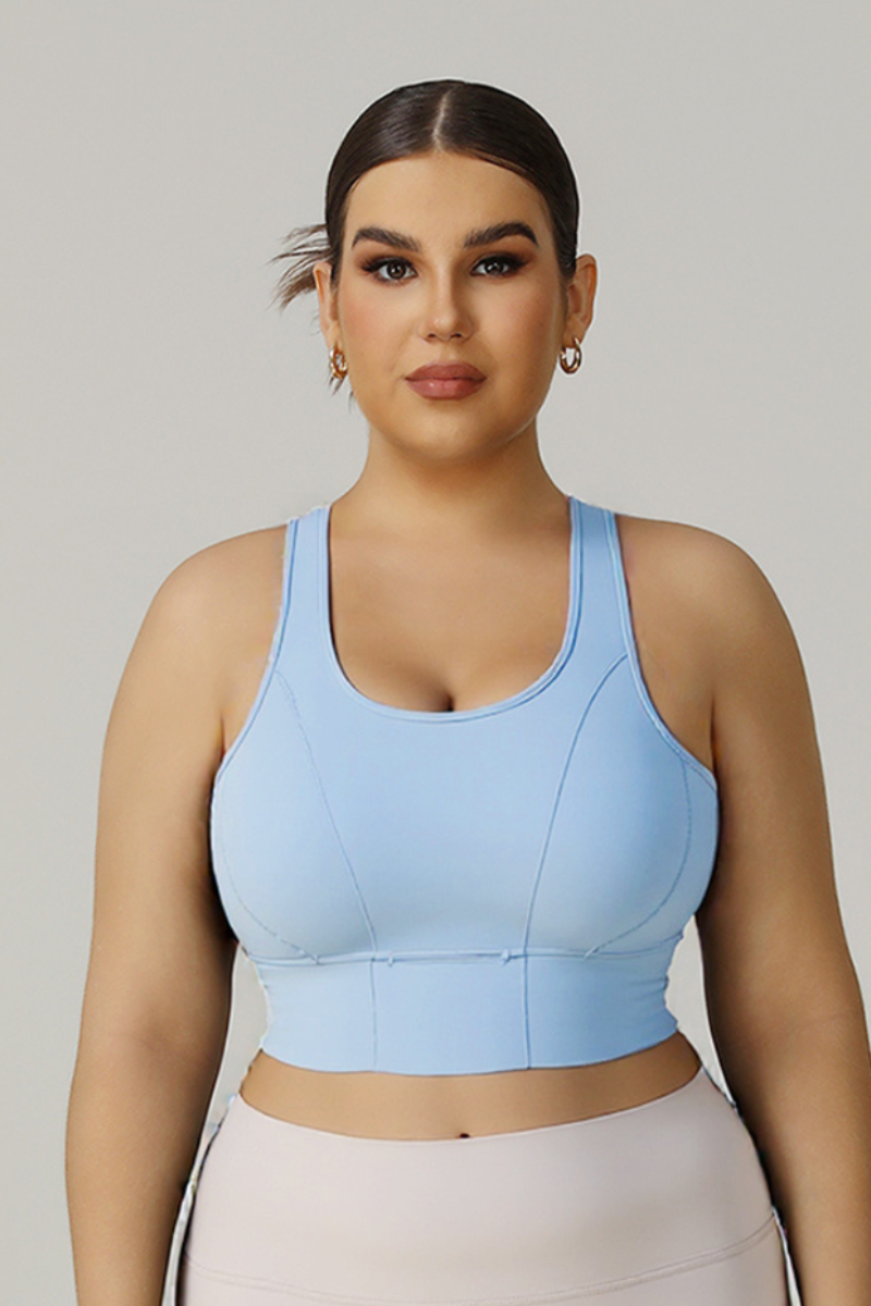 Plus Size Women's Cut-Out Sports Bra with Back Hook