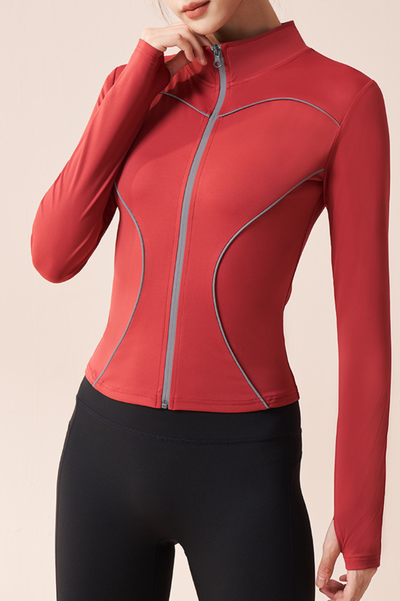 Honey peach-textured outerwear