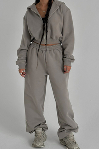 Short-sleeved hooded sweatshirt set