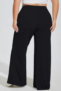 Plus Size Women's High Waisted Wide Leg Pants
