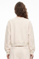Women's Fall Heavyweight Fleece Cropped Crew Neck Sweatshirt