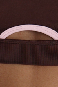 Wome's Contrast Trim Cut Out Padded Crisscross Back Sports Bra