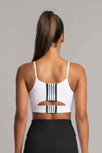 Women's Thin Strap Vertical Stripe Sports Bra (Pre-Order)