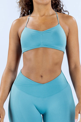Seamless sling-style yoga bra