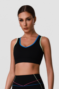 Women's Color Block Cutout Back Sports Bra