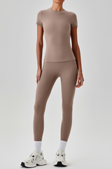 Women's Bare Feel  High Stretch T-shirt & Yoga Leggings Set