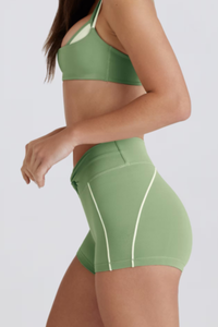 Women's Twist Waist Color Block Quick Dry Yoga Shorts