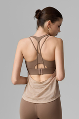Women's Two-in-One Halterneck Cross Back Sports Tank Top