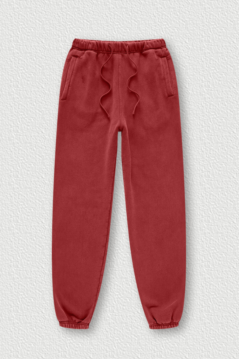 Vintage Washed Fleece Joggers - Unisex Winter Streetwear Pants