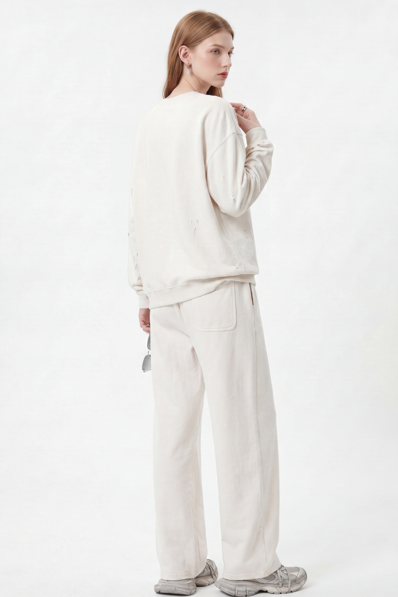 Women's Fall Set:Relaxed Pullover And Drawstring Sweatpants