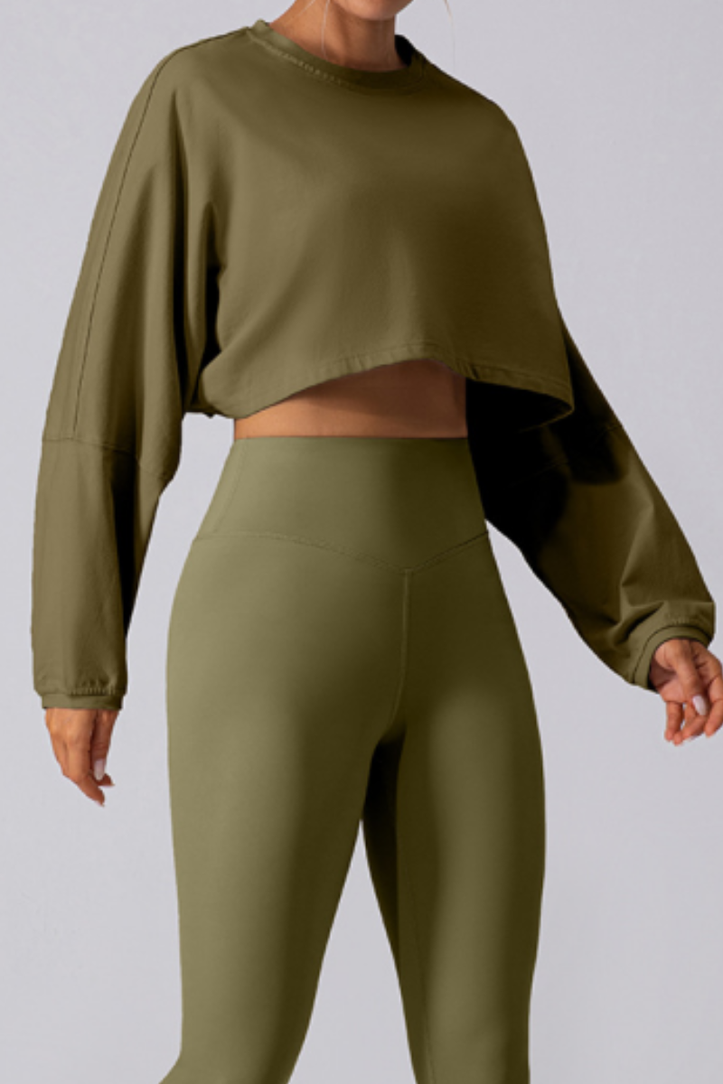 Women's Oversized Drop Shoulder Crew Neck Cover-Up Top