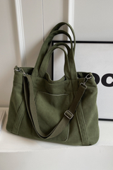Women's Streetwear Corduroy Large-Capacity 3-Way Tote Bag