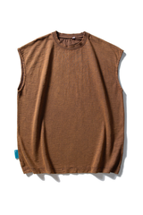 Unisex Washed Vintage Oversized Drop Shoulder Tank Top